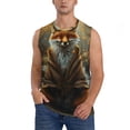 thumbnail image 1 of Fotbe Streamside Meditating Fox Men's Camiseta sin Mangas Estampada para Hombres, Playera Casual para Gimnasio, Entrenamiento, Playa-X-Large, 1 of 7