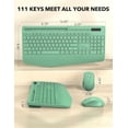 thumbnail image 4 of Wireless Keyboard and Mouse Combo, Full-Size Ergonomic Set with Wrist Rest & Phone Holder, 2.4G Wireless Plug & Play for PC, Laptop, Home & Office Use Sage Green, 4 of 9