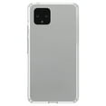thumbnail image 1 of DistinctInk Clear Shockproof Hybrid Case for Google Pixel 4 (5.7" Screen) - TPU Bumper, Acrylic Back, Tempered Glass Screen Protector - Lt Grey Faux Leather Print Design - Printed Faux Leather Image, 1 of 1
