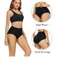 thumbnail image 3 of Wirarpa Women's High Waisted Cotton Panties Full Coverage Post Partum Underwear 5 Pack(Medium, Black), 3 of 6