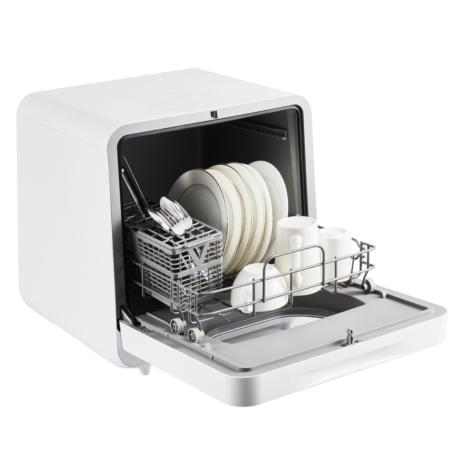 Riedhoff Portable Dishwasher Countertop with 6 Washing Programs,2 Water Inlet Methods,LED Light