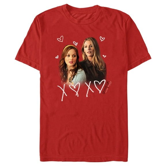Men's Gossip Girl Blair and Serena XOXO  Graphic Tee Red Small