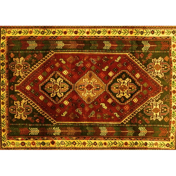 Ahgly Company Indoor Rectangle Persian Yellow Traditional Area Rugs, 2' x 3'
