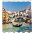 thumbnail image 3 of Ambesonne Venice Shower Curtain, Sunny Day in City Travel, 69"Wx70"L, Multicolor, 3 of 3