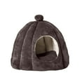 thumbnail image 2 of TOPRenddon Cute Cat Bed for Indoor Cats, Pumpkin Style Cat Cave Bed Pet Tent Cat House with Removable Cushion Pillow, Soft Semi-Closed Pumpkin Shape Pet Bed for Small, Medium Dogs and Cats, 2 of 6