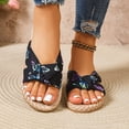 thumbnail image 2 of Rokment Women's Butterfly Beach Slides Sandals 2026 Summer Bohemian Comfortable Casual Waterproof Straw Footbed Platform Walking Dress Slip on Slippers for Indoor Outdoor C Size 8.5, 2 of 6