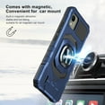 thumbnail image 4 of TJS for Nokia C110 Phone Case, with Tempered Glass Screen Protector, [Military Grade] Robotic Magnetic Support Car Mount Metal Ring Holder Kickstand Cover (Blue), 4 of 7