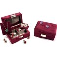 thumbnail image 2 of Claret Joyero de viaje pequeño de terciopelo, organizador para anillos, pendientes, collares (clarete), 2 of 5