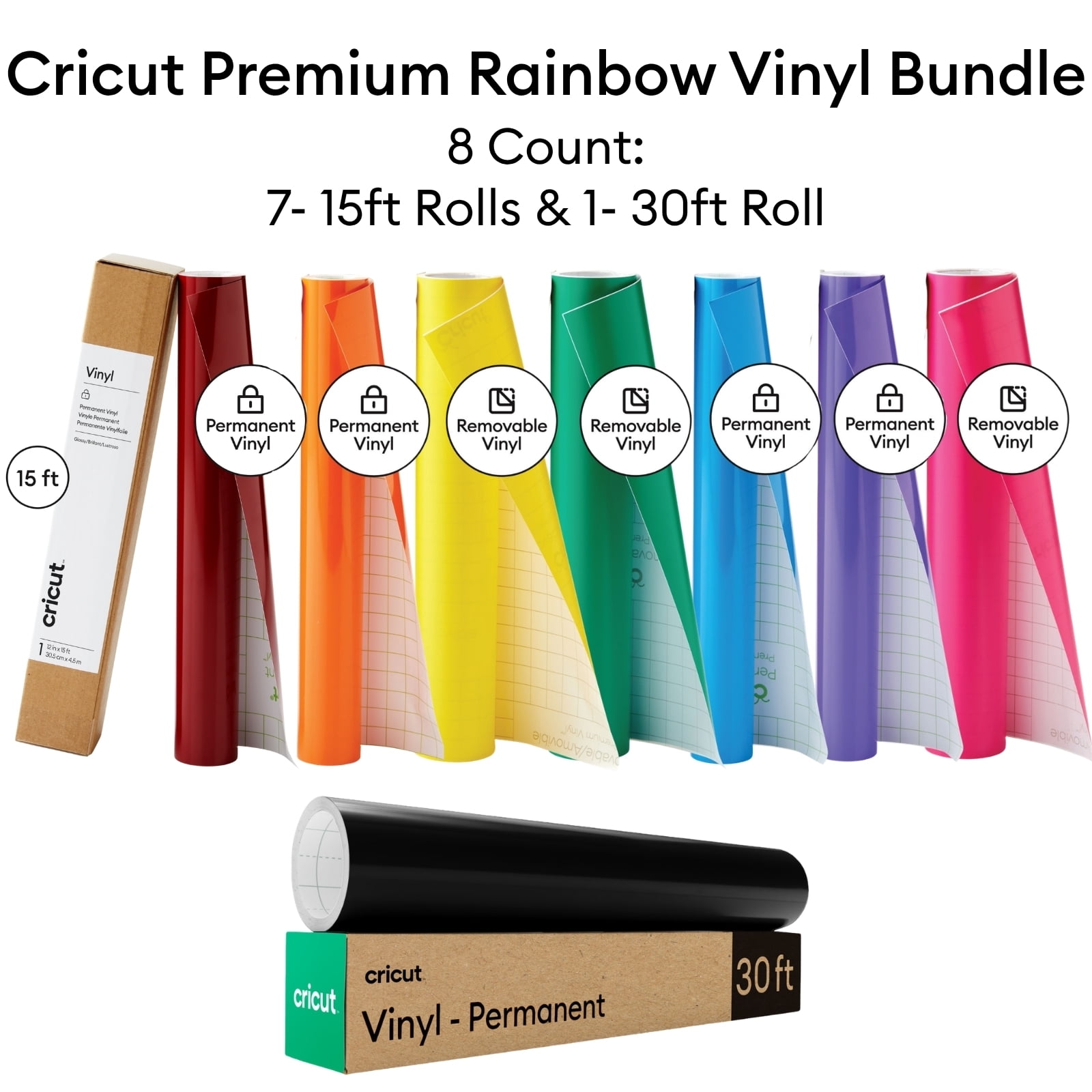 Cricut Rainbow Vinyl Materials Bundle DIY Set
