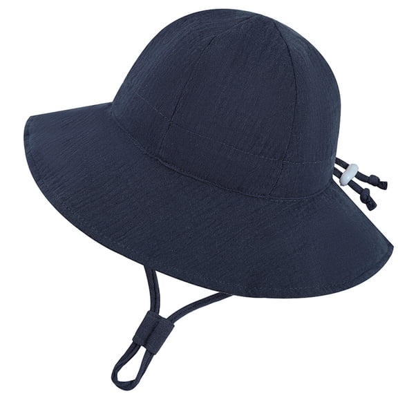 CMSHTD Bucket Hats for Kids Baby Girls Boys Summer, Outdoor Sun Breathable Adjustable Children Beach Hat, Navy 3-12 Months