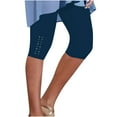 thumbnail image 2 of Women's Leggings Women Ladies' Casual Beach Hot Stamping Tight Leggings Yoga Cropped Pants,Blue Women's Legging XL, 2 of 6