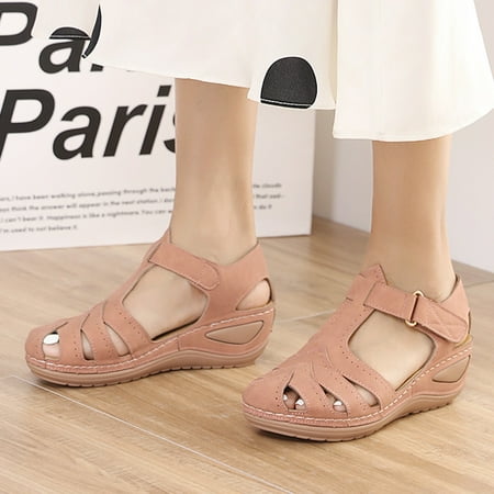 

HIBRO Fashion Women Summer Comfortable Wedges Shoes Beach Peep Toe Breathable Sandals