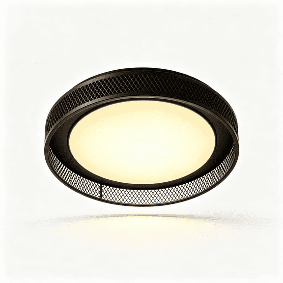 LED Flush Mount Ceiling Light Fixture 12Inch 24W Dimmable 2700K-3000K-3500K-4000K-5000K Ceiling Lamp Designed Grid Disc Ceiling Light for Bedroom, Kitchen, Hallway & Bathroom