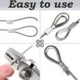 thumbnail image 3 of AFences Cable de acero inoxidable de 1/8 pulgadas, cuerda de alambre de 100 pies con funda de bucle y dedal de cuerda de alambre, alambre de metal con núcleo de 7 x 7 para sistema de barandillas de cu, 3 of 5
