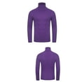 thumbnail image 2 of Fesfesfes Clearance Men's Base Layer Shirt Turtleneck Long Sleeve Solid Colour Stretch Slim Fit Bottoming Top Blouse, 2 of 5