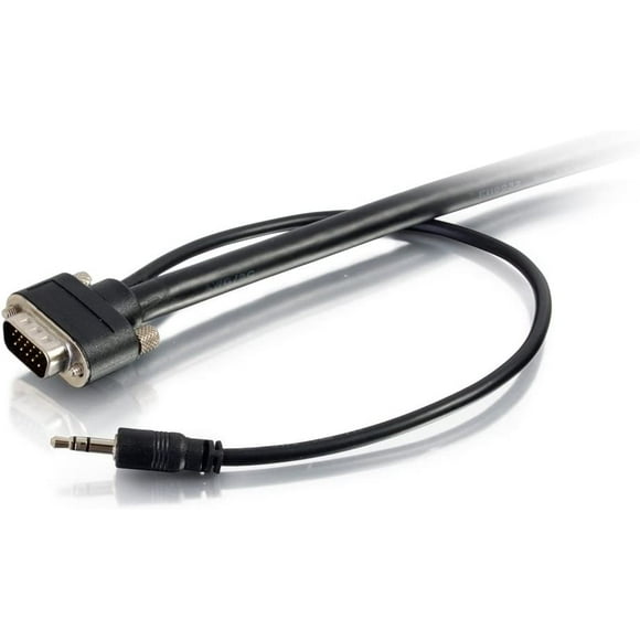 C2G 50228 Select VGA + 3.5mm Stereo Audio and Video Cable M/M, In-Wall CMG-Rated, Black (25 Feet, 7.62 Meters)