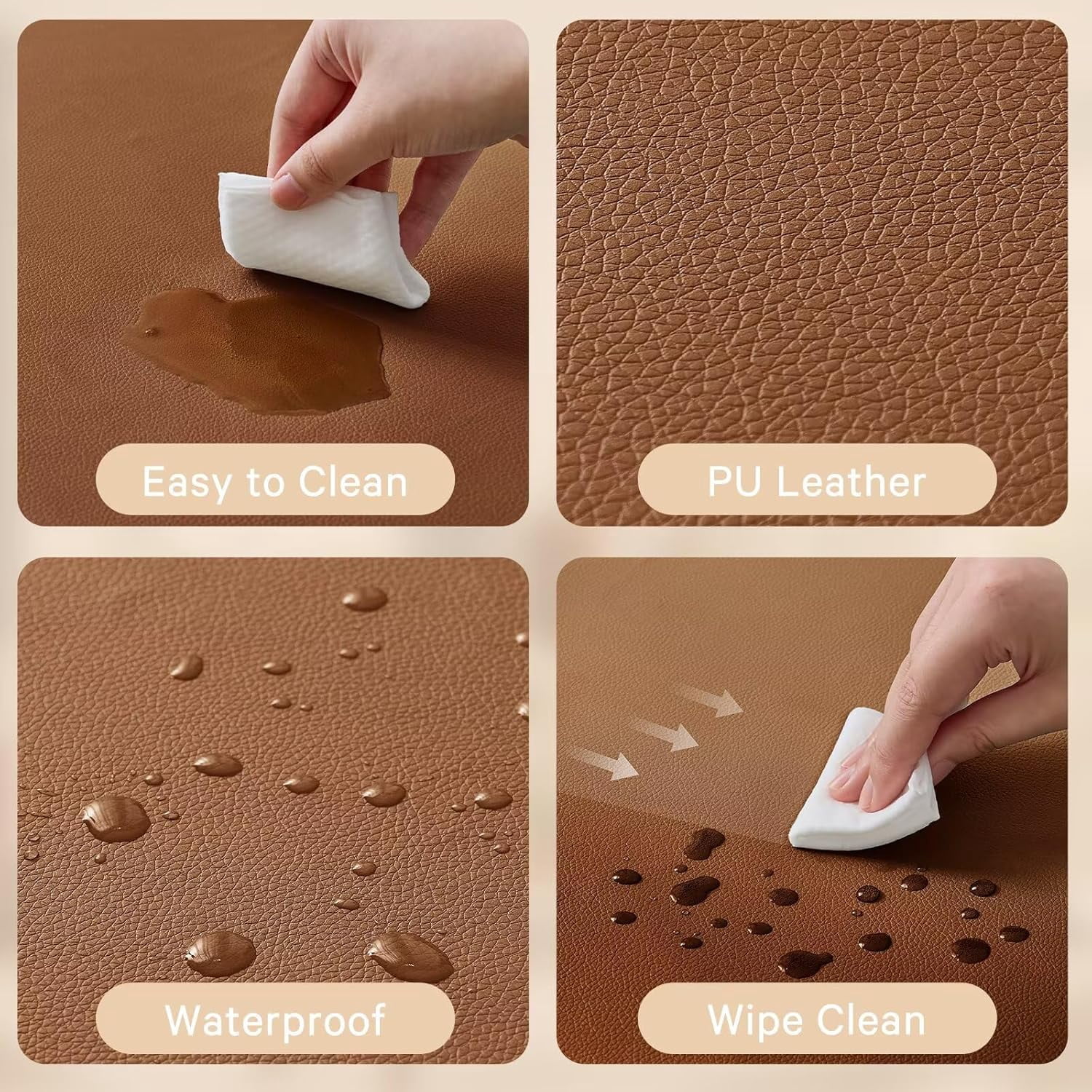 Waterproof Baby Play Mat for Floor Memory Foam 59 * 59 Cushion Playpen Playmat Tummy Time Crawling Mat Nursery Rug Thick Pad Create Soft & Safe Area for Infants,Toddler,Kids,Chestnut