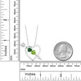 thumbnail image 2 of Gem Stone King 925 Sterling Silver Green Simulated Emerald and Green Peridot Heart and Arrow Pendant Necklace for Women (0.85 Cttw, with 18 inch Silver Chain), 2 of 3
