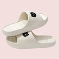 thumbnail image 4 of Unisex White Slides EVA Summer Sandals Cute Comfortable Outdoor Beach Pool Non-Slip Lightweight Shoes,Size 5.5-7, 4 of 9