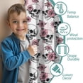 thumbnail image 3 of Blackout Kids Curtains,White Floral Skull Pattern Childrens Insulated Curtains Set Of 2,Bedroom Essentials,Toddler Room Decor 42x84in(106x213cm), 3 of 5