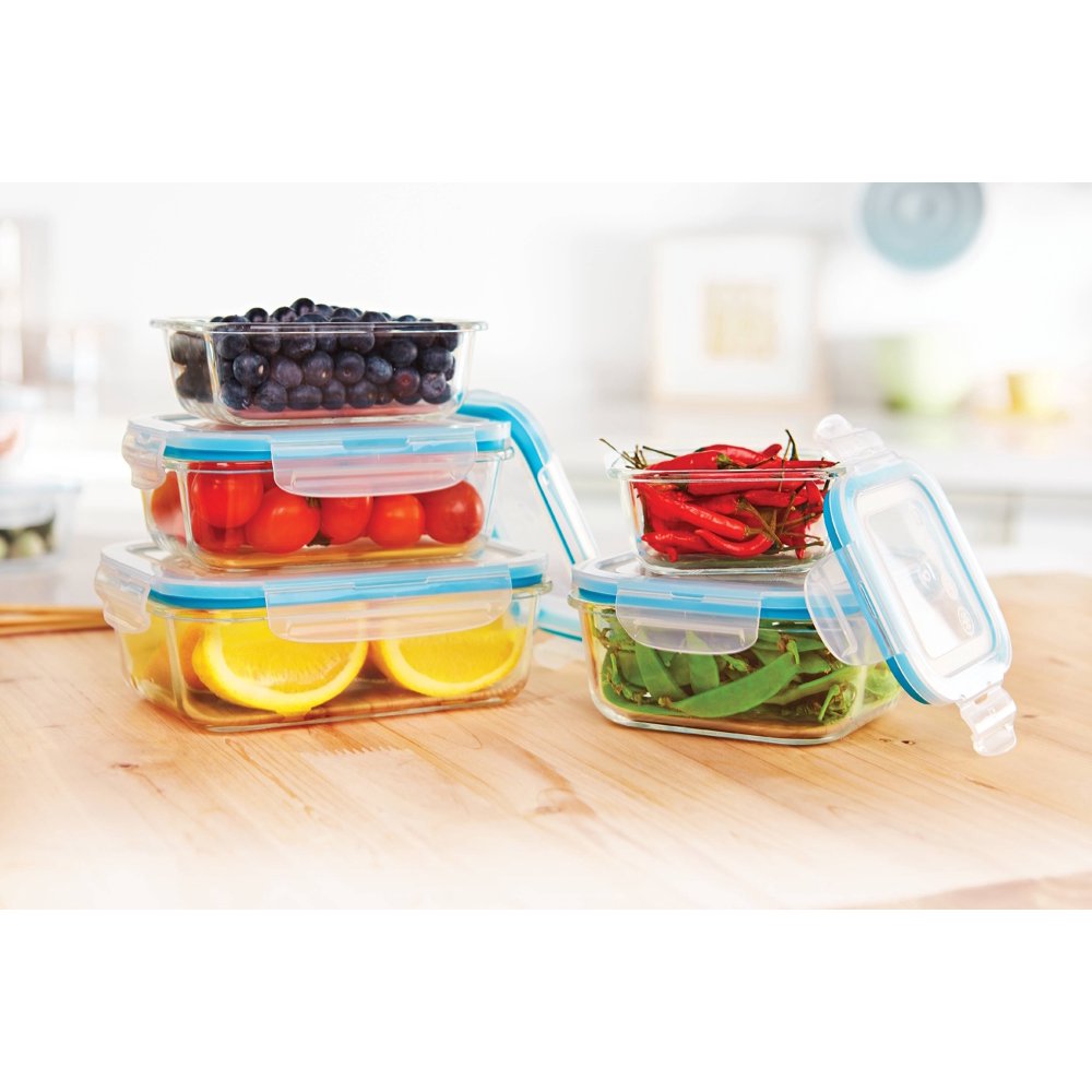 10 Piece Glass Container Set with airtight lids