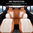 thumbnail image 4 of FLORICH Waterproof Leather Seat Cover Full Set, Universal Auto Seat Protectors for Sedans & Compact SUVs, Airbag Compatible, Brown & Beige, 4 of 9