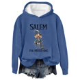 thumbnail image 2 of YVNAURA Women's Halloween Pullover Hoodie Witch Graphic Long Sleeve Crew Neck Round Neck Oversized Vintage Girls Trip Casual Tops Fall Outfits for Women Cozy, Blue,L, 2 of 4