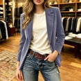 thumbnail image 2 of Cmfcve Womens Corduroy Blazer Fall Winter Dressy Casual Suit Jackets Long Sleeve Button Down Loose Fit Blazer Coat, 2 of 9