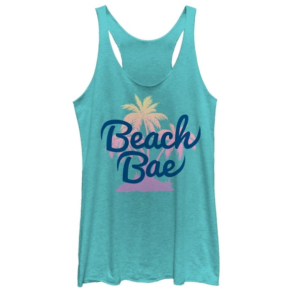 Women's CHIN UP Beach Bae Racerback Tank Top Tahiti Blue 2X Large