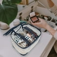 thumbnail image 3 of Equate Beauty Cosmetic Bag - Tan Stripe Set, 3 of 6