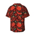 thumbnail image 6 of Lsque Tomatoes And Chili print Men's Cuban Collar Short Sleeve Shirt Summer Beachwear Casual Button Down Fashionable Vacation Leisure Shirt-Medium, 6 of 7