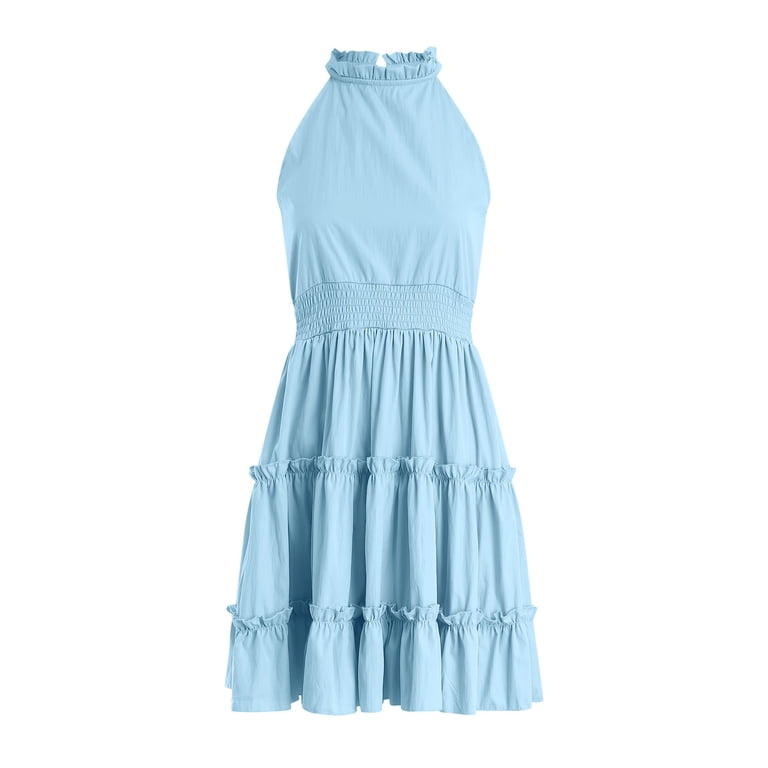 cute blue dresses for teens Gubotare Teen Girls Girls Ruched Dresses Ruffle Flowy Tiered A Line Swing Dress for Girl Size 11-12 (Light Blue,11-12 Years) Lace Light Blue Casual Brand:Blu Pepper Pair it with small Size:Custom (Plus Size)