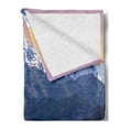 thumbnail image 2 of Landscape Soft Flannel Fleece Blanket, Print of Digital Art of Mountain Reflection on Lake Snowy Mountains, Cozy Plush for Indoor and Outdoor Use, 50" x 70", Dark Blue and Champagne, by Ambesonne, 2 of 5