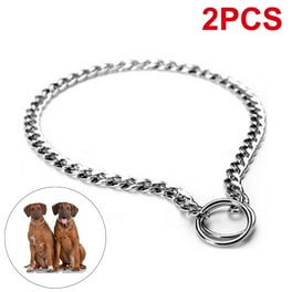 2PCS Chain Dog Training Choke Collar Adjustable Stainless Steel Chain Slip Collar Durable Weather Proof Tarnish Resistant Metal Chain Best for Small Medium Large Dogs M Walmart