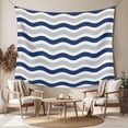 thumbnail image 2 of Navy Blue Grey White Small Tapestry for Bedroom Wall Hanging Tapestry,Abstract Geometric Ocean Wave Stripe Ceiling Backdrop Tapestries Poster Blanket Wall Decor for Teens Room Living Room 23" x 28", 2 of 8