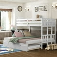 thumbnail image 1 of Costway Twin Over Twin Pull-Out Bunk Bed with Trundle Wooden Ladder White, 1 of 9