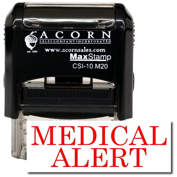 Self-Inking Medical Alert Stamp with Brown Ink