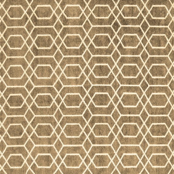Ahgly Company Indoor Square Abstract Brown Contemporary Area Rugs, 5' Square