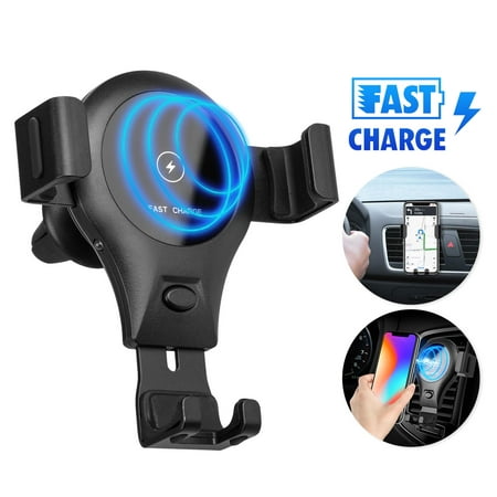 EEEKit 10W Fast Wireless Car Charger Gravity Sensor Air Vent Phone Holder Compatible with iPhone XR/XS Max/XS/X, Galaxy S10/S10+, S9/S9+, LG G7/V40 and