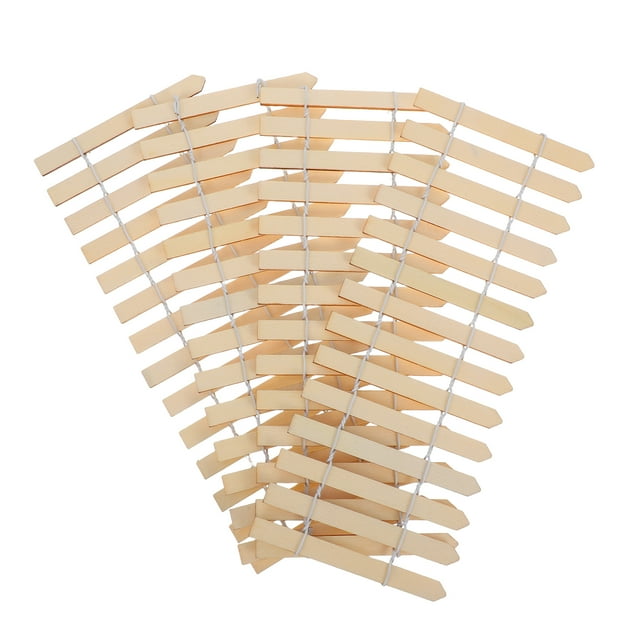 vallas de jardín en miniatura de madera natural, listones de madera sin terminar, valla decorativa para manualidades, decoración de exteriores