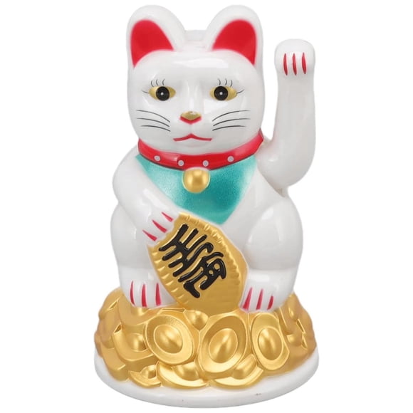 Gato de la Suerte Chino VentDepot LuckCat01 1Pza Gato Blanco 12x7cm Plástico
