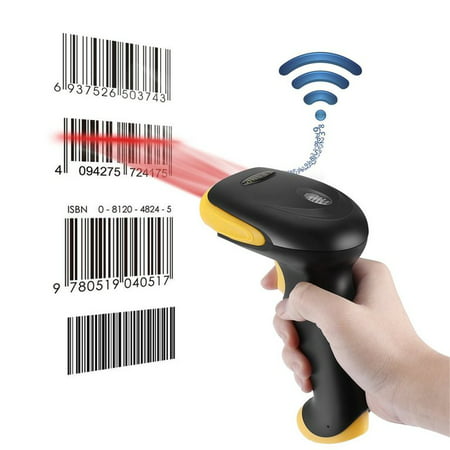 Ktaxon 2.4G High Speed Wireless Laser Bar Code Scanner Label Reader, USB Cordless Handheld Automatic Scan Gun with Charger for Windows devices, Store,