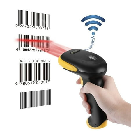 Ktaxon 2.4G High Speed Wireless Laser Bar Code Scanner Label Reader, USB Cordless Handheld Automatic Scan Gun with Charger for Windows devices, Store, (Best Barcode Reader App)