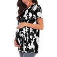 thumbnail image 2 of CKpwisy Womens Maternity Tops 2025 Summer Trendy Elegant Short Sleeve Pleated Dressy Casual Loose Nusring Tunic Tops Crewneck Pregnancy T Shirts Flowy Cute Tees, 2 of 6