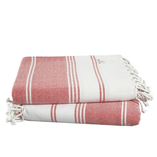 Toalla de playa LANE LINEN turca 100% lino, 100 x 180 cm, paquete de 2