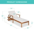 Best Choice Products 79x26in Acacia Wood Outdoor Chaise Lounge Chair w