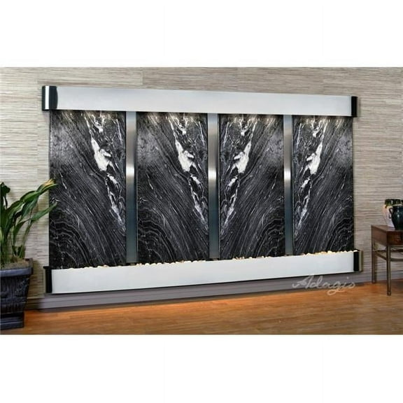 Adagio RFR2007 Regal Falls Round Stainless Steel Black Marble Wall Fountain