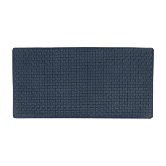 Achim Woven-Embossed Faux-Leather Anti-Fatigue Mat - 20in x 39in - Navy