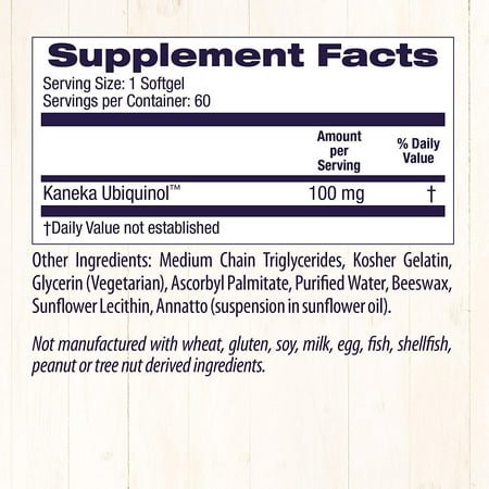 Healthy Origins Ubiquinol 100 mg (Kaneka QH, Non-GMO, Gluten Free, Heart Support, Energy Support), 60 Softgels