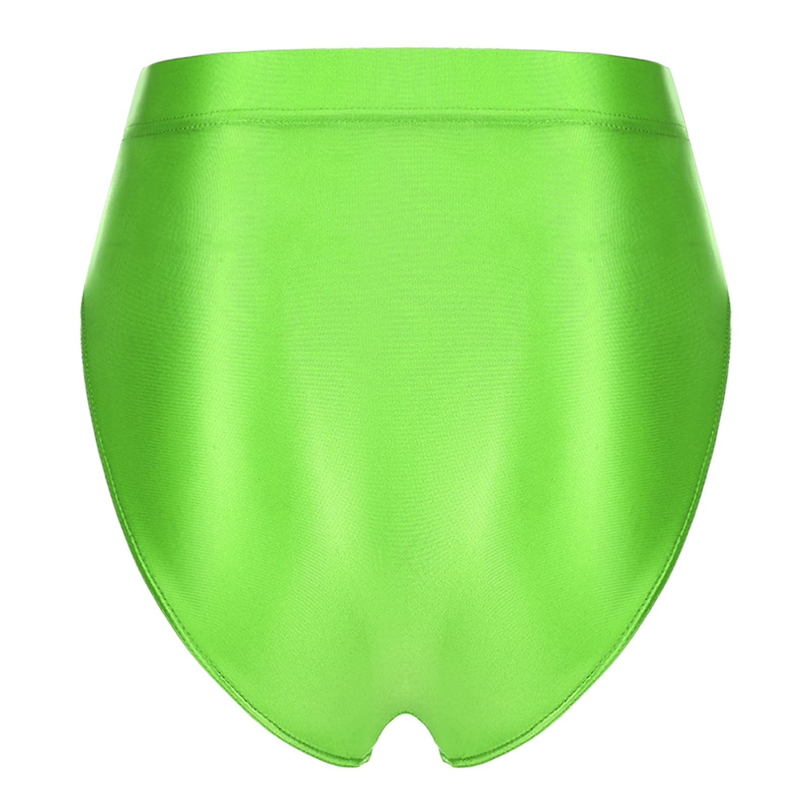 Linjinx Womens Oil Glossy Booty Shorts Solid Color Thongs Shiny